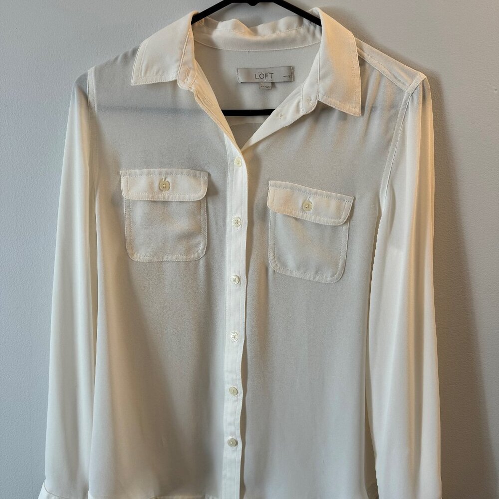 Loft - Sheer Button Down Shirt